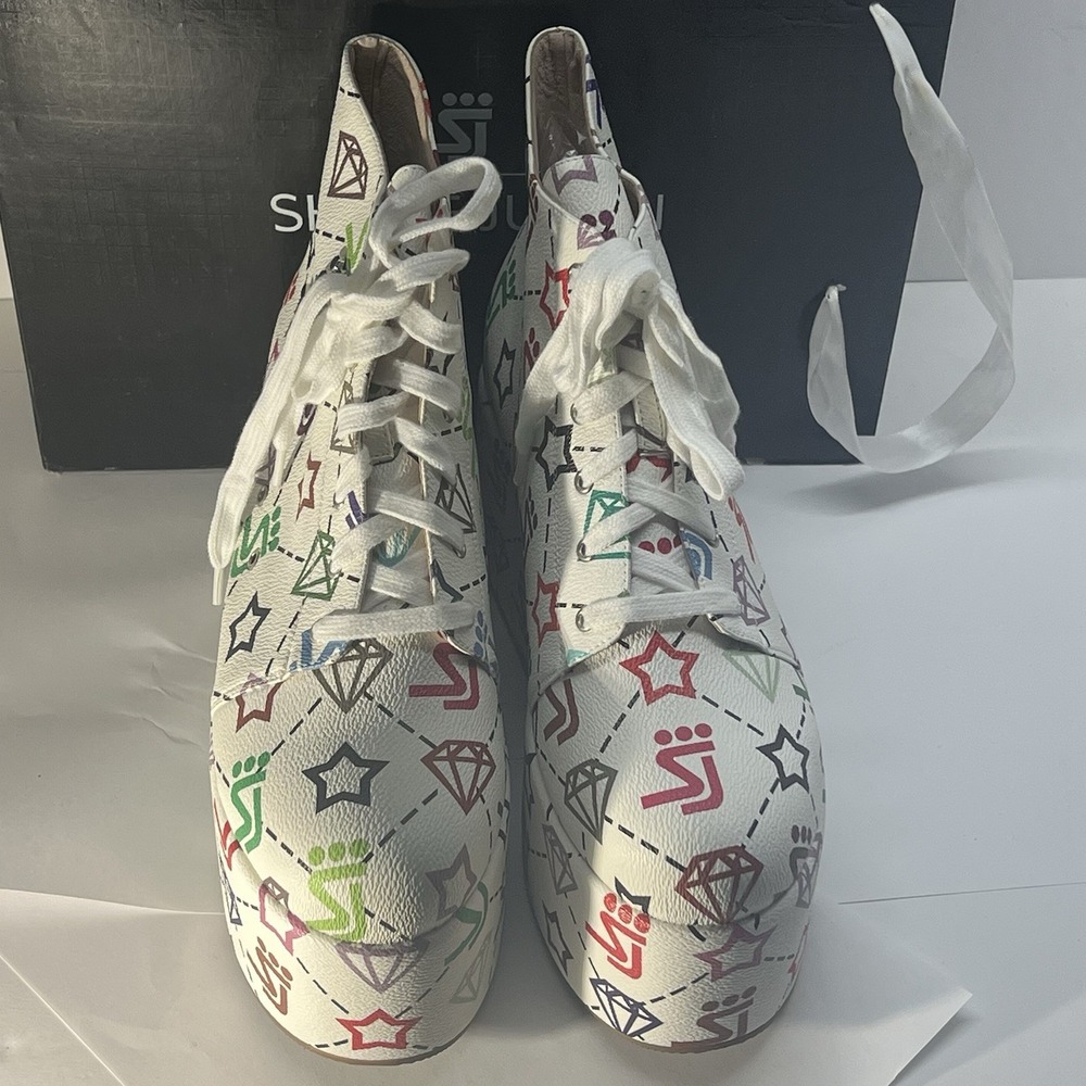 Shane Justin Multicolor Platform Shoes Size 42 us 10.5 With Box, Dust Bags & Lac - Picture 10 of 12